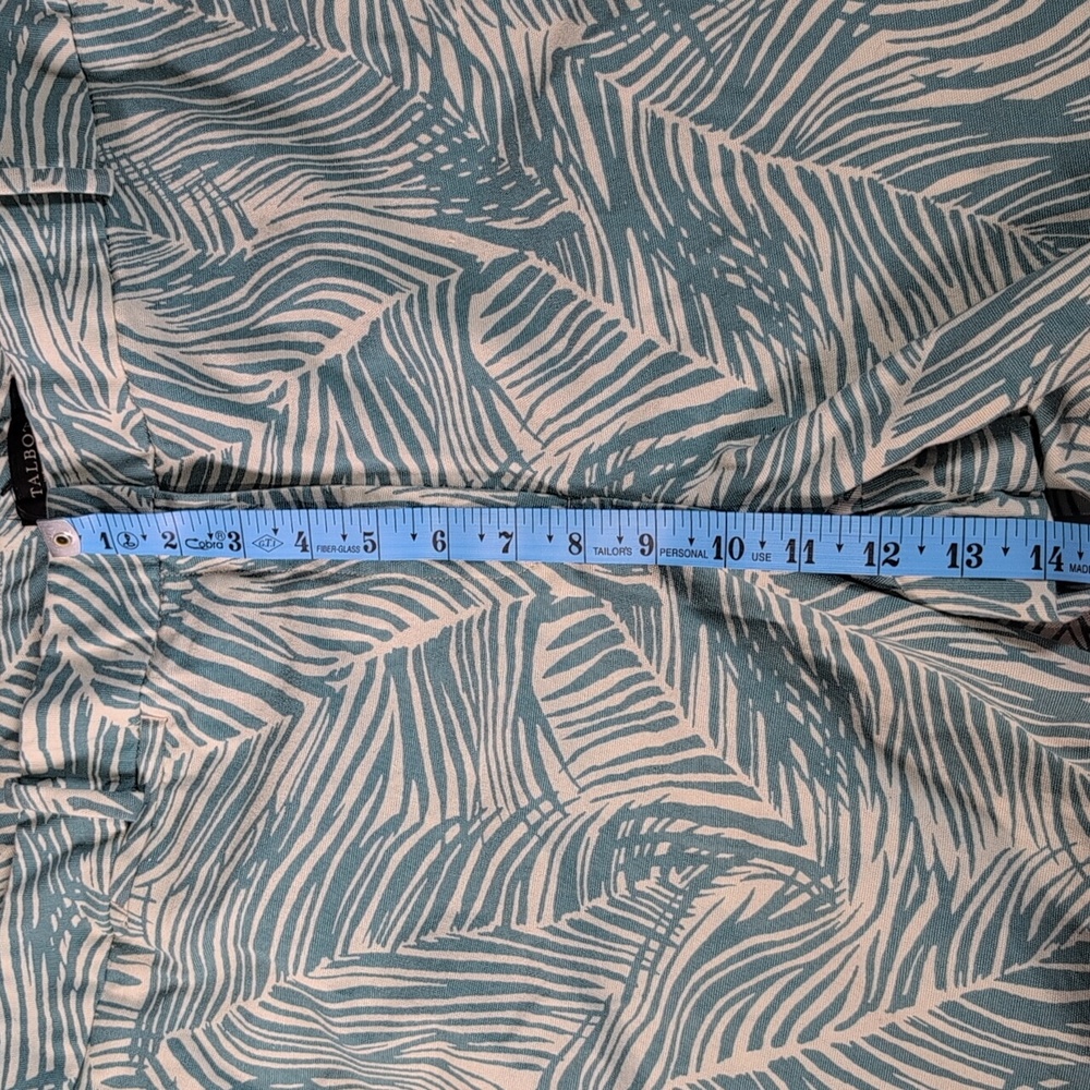 Talbots Turquoise Leafy Print Bermuda Shorts Size 22 Petite - Picture 5 of 9